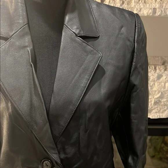 Newport News Black Leather Women's Jacket size Medium - Picture 4 of 13